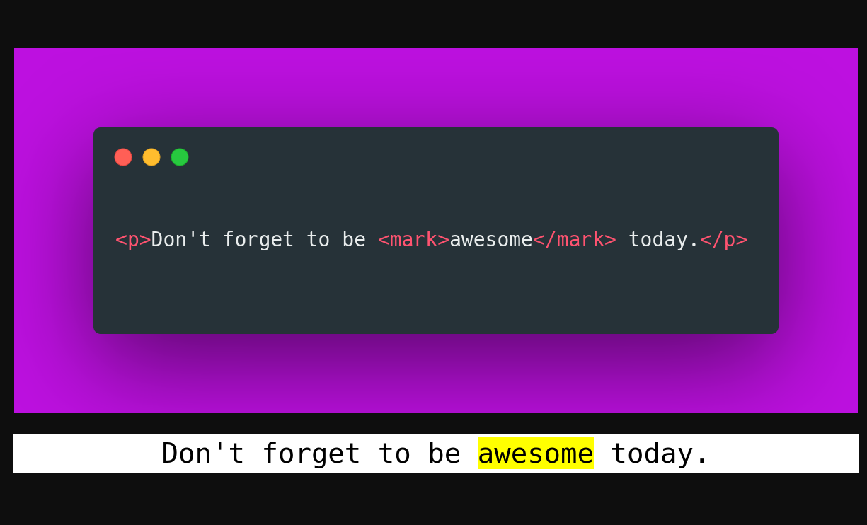 Mark tag implementation（mark 标签示例）