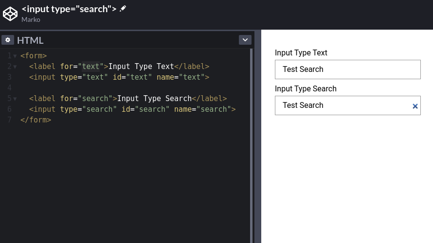 Input type search（搜索输入框）