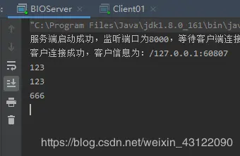 TCP Socket 示例运行结果一
