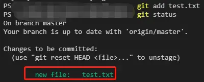 执行 git add 后的状态